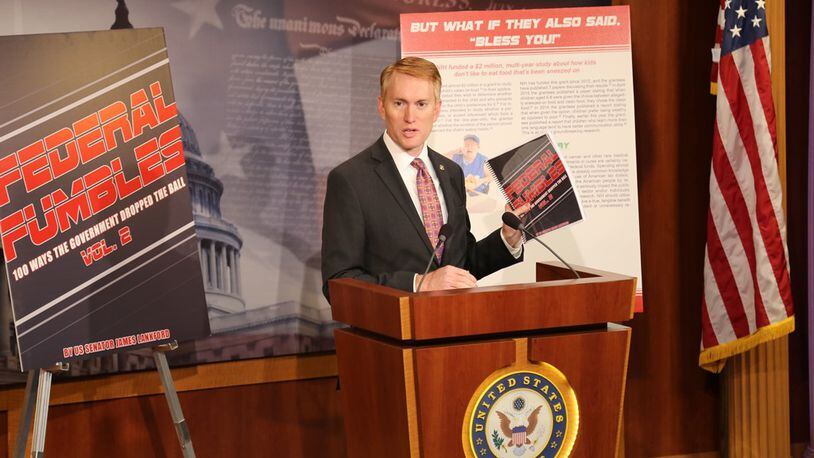 U.S. Sen. James Lankford, R-Oklahoma, released a report this week identifying 100 programs he calls “Federal Fumbles.”