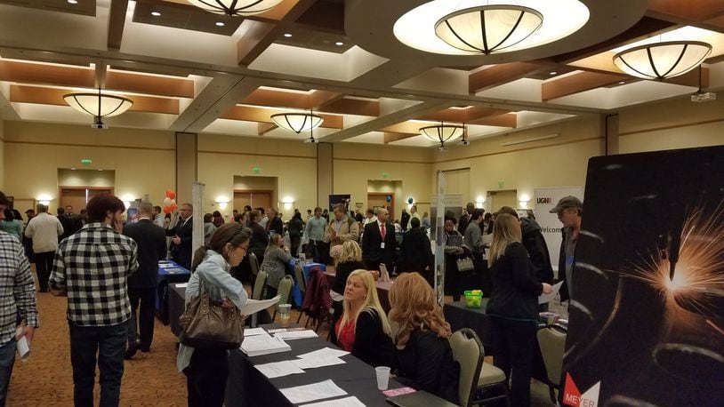 A career fair Friday, Nov. 17, at Great Wolf Lodge Conference Center, 2501 Great Wolf Drive, Mason, featured 95 companies or organizations and thousands of jobs. CONTRIBUTED