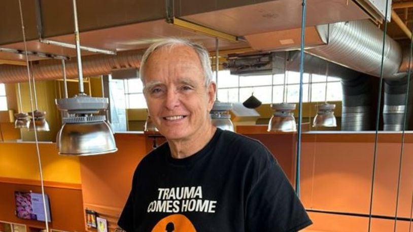 Stafford Ouderkick, 74, a retired veteran from Miamisburg who served in the Air Force, is part of the team that's bringing the movie, "Trauma Comes Home" to Berachah Church in Middletown. RICK McCRABB/STAFF