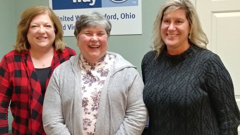 Planning for Thursday s merger of the United Way of Oxford Ohio and Vicinity into the Butler County United Way (BCUW) included, from left, Margaret Shawver Baker, president and CEO of the BCUW; Carol Hauser, 2017 president of Oxford UW; and Carol Havens, an Oxford board member for the past year and now Oxford Area Relationship Manager for the merged organizations. CONTRIBUTED/BOB RATTERMAN