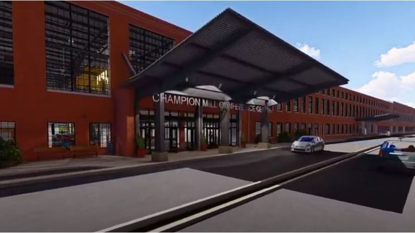 Here's what the entrance to the Champion Mill Conference Center at Spooky Nook Sports Champion Mill is to look like. The utility poles now along B Street will be removed. PROVIDED