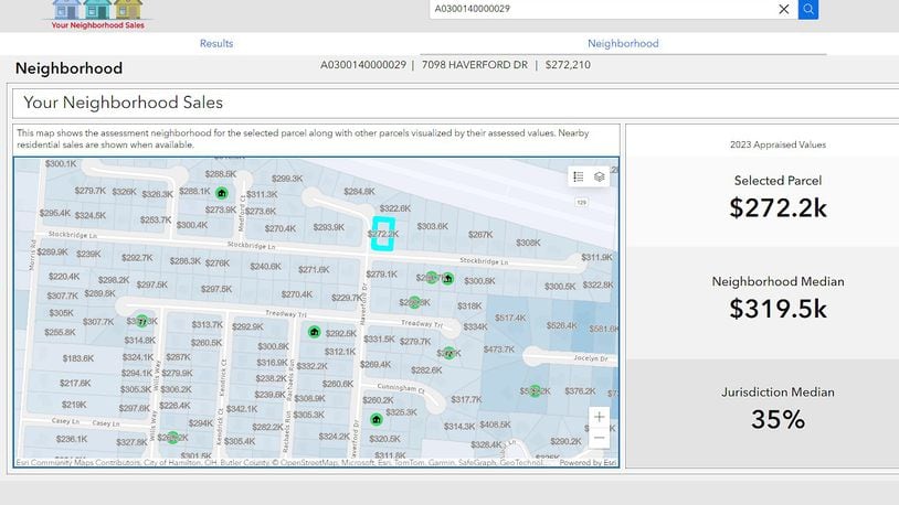 The Butler County Auditor’s Office is featuring two new tools on its web site - Pictometry and Your Neighborhood Sales. Pictured is the details of a property and the map of the adjoining area as seen on our Neighborhood Sales tool. CONTRIBUTED