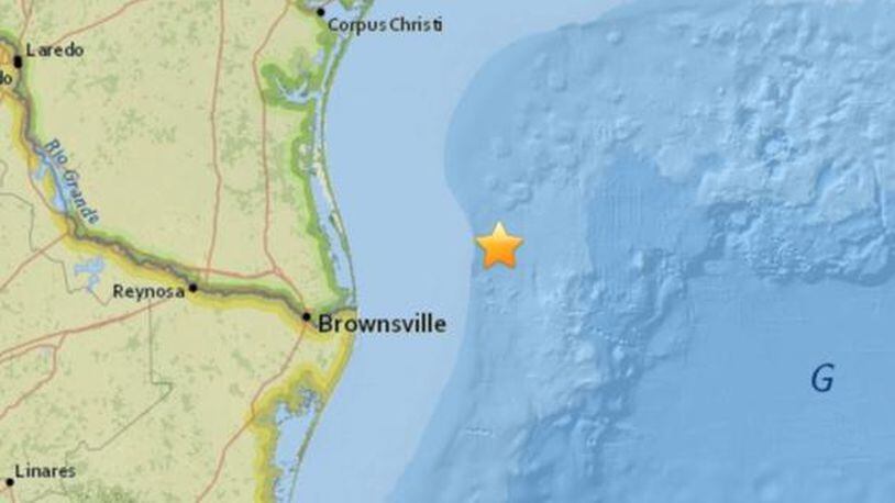 A size 3.0 magnitude earthquake was recorded Saturday about 60 miles off the Texas Gulf Coast. (Photo: Screengrab via U.S. Geological Survey)