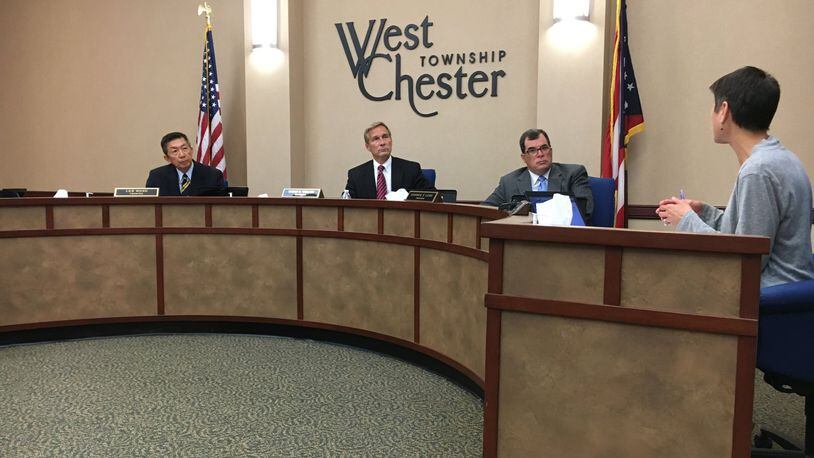 West Chester Twp. trustees Lee Wong, Mark Welch and George Lang listened for seven months to residents who oppose a drug rehab facility that is now the subject of a federal lawsuit. DENISE CALLAHAN/STAFF