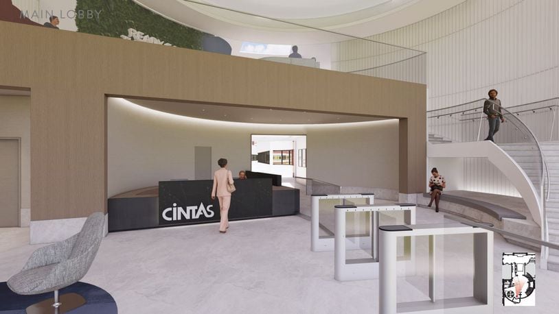 Cintas Corp. is investing $15 million to begin the transformation of its 500,000-square-foot corporate headquarters at 6800 Cintas Blvd. in Mason for a back-to-office transition. The project is expected to create 125 full-time positions over the next five years, generating $12.5 million in new annual payroll. CONTRIBUTED