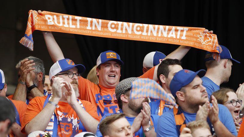 CINCINNATI, OH - MAY 29: FC Cincinnati fans gather during an announcement awarding the club an expansion franchise on May 29, 2018 in Cincinnati, Ohio. (Photo by Joe Robbins/Getty Images)