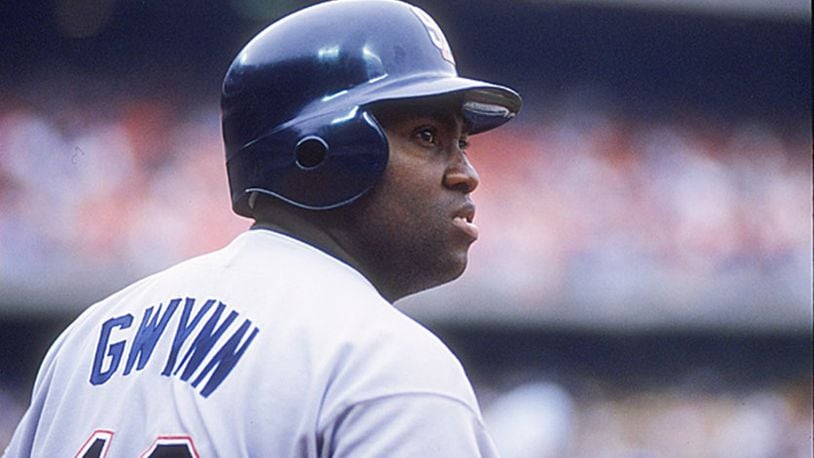 May 9, 1960-June 16, 2014 — Tony Gwynn, 54, Hall of Fame outfielder who spent his entire 20-year career with the San Diego Padres and was one of the game's greatest hitters. Gwynn, a craftsman at the plate and winner of eight batting titles, was nicknamed "Mr. Padre." He had 3,141 hits and a career .338 average.