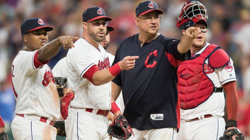 Manager Terry Francona and the Indians infield were a bit confused when right-handed reliever Dan Otero, not lefty Oliver Perez, entered the game in the ninth to face the Reds' Joey Votto.