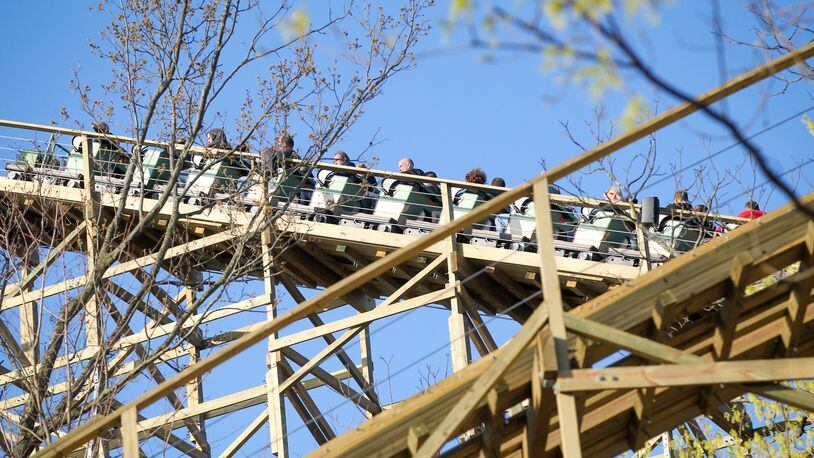 The new wooden roller coaster, Mystic Timbers, at Kings Island. GREG LYNCH / STAFF