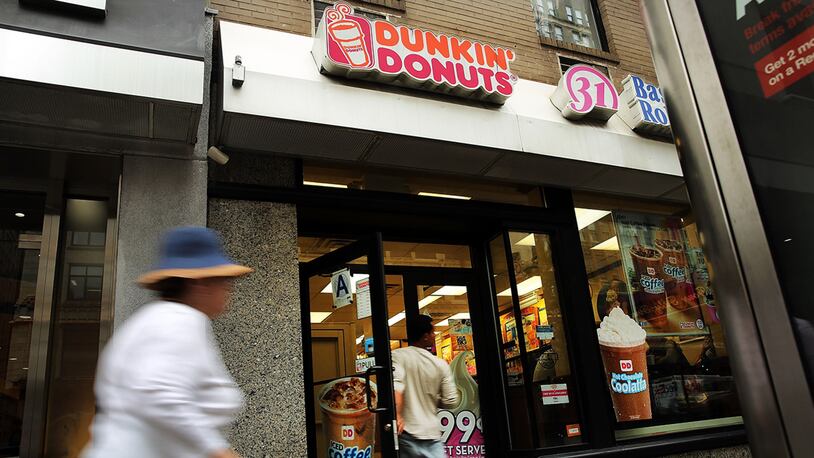 NEW YORK, NY - JULY 25:  A Dunkin' Donuts cafe is viewed on July 25, 2013 in New York City. (Photo by Spencer Platt/Getty Images)
