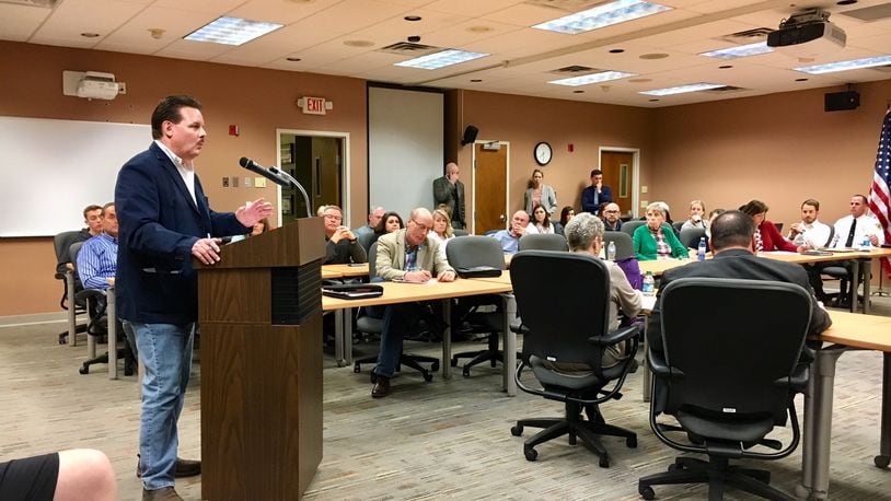 About a dozen residents spoke this week to Hamilton Board of Education members and shared their thoughts on Butler County Sheriff Richard Jones’ idea of arming teachers who volunteer to be trained to have access to handguns while in school.