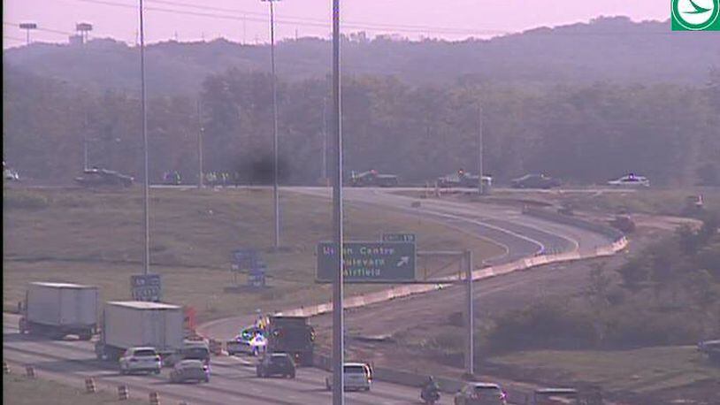 Expect delays at the Interstate 75 and Union Center Boulevard exit ramp. The ramp was temporarily closed, but flaggers are now directing traffic due to non-working traffic signals. Photo courtesy of ODOT