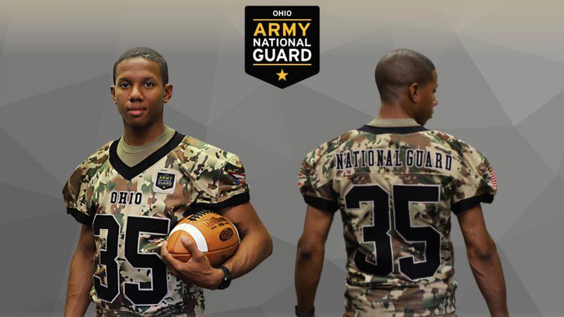 Ohio National Guard camouflage uniform.