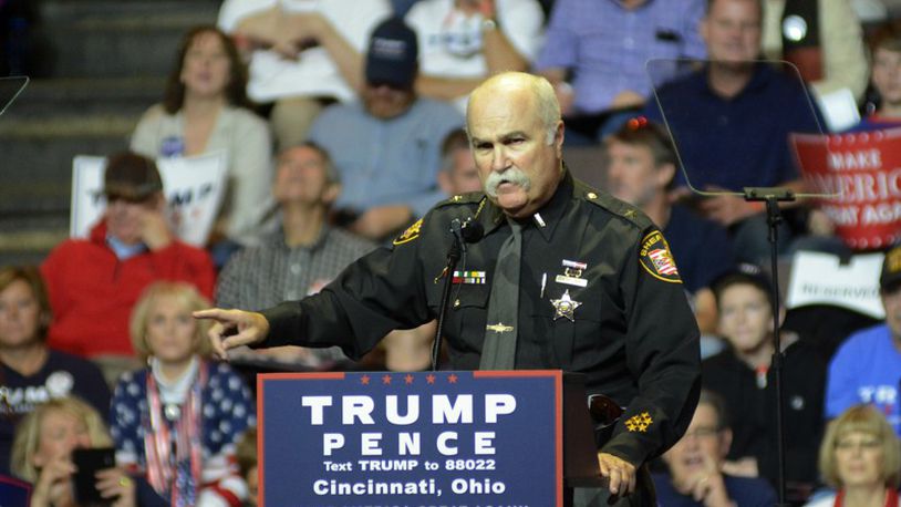 In past elections, Butler County Sheriff Richard Jones’ endorsement has been courted by presidential, gubernatorial, congressional and local candidates. The sheriff was an early supporter of President Donald Trump, and made appearances for then-candidate Trump during his Cincinnati campaign stops in 2016. GREG LYNCH/STAFF