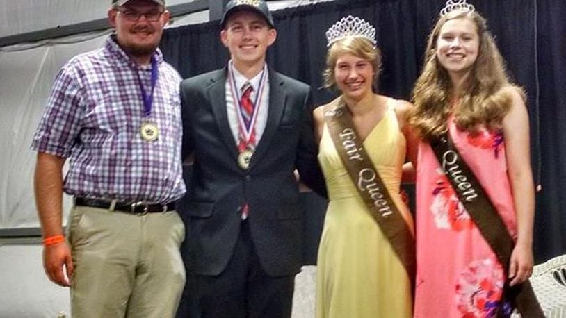 Pictured are the 2016 and 2017 Jr. Fair Butler County kings and queens. From left are 2016 King Caleb Young, 2017 King David Winter, 2017 Queen Katie Summe and 2016 Queen Madeleine Elwell. CONTRIBUTED