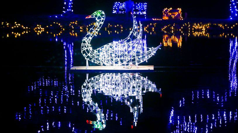 The Journey Borealis holiday drive-through light display at Pyramid Hill Sculpture Park in Hamilton has seen "a pretty significant uptick" in attendance this year, says Gabi Roach, art and programming manager. GREG LYNCH / STAFF