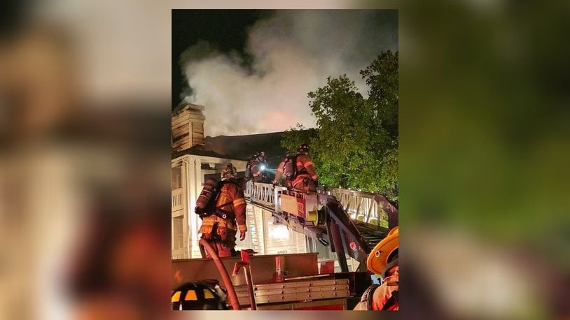 Nearly 100 firefighters from West Chester Township and surrounding departments fought an early morning fire Thursday at an apartment complex.
Paramedics took one resident and one firefighter to the hospital for treatment, and 24 units in the Union Station Apartments were damaged.
The first call came in about 12:17 a.m. at the complex on Meeting Street in West Chester. Contributed