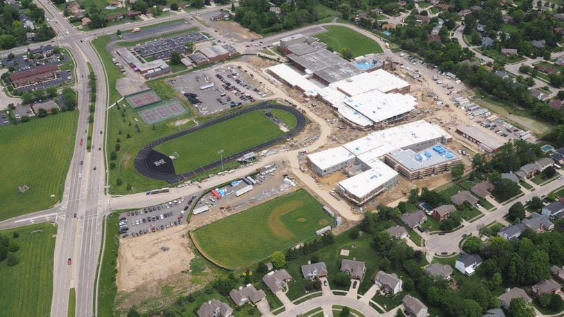 New aerial photos reveal the transformative scope of the $96 million Middletown High School campus construction project. A new middle school will be adjacent to an expanded and renovated high school. All work is scheduled to be completed in 2018. CONTRIBUTED