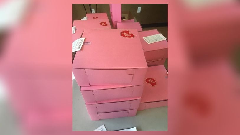 Almond Sisters Bakery delivered 70 boxes of baked goods around the city that took all-night to create