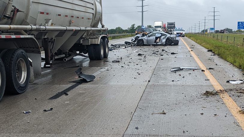 A Fairfield man was killed and 21 others injured in a nine-vehicle crash over Labor Day weekend on Interstate 75 near Lima. Courtesy Lima Fire Department/Facebook