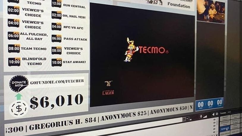 A 24-hour Tecmo Bowl marathon raised more than $6,000 for the David Fulcher Foundation. CONTRIBUTED