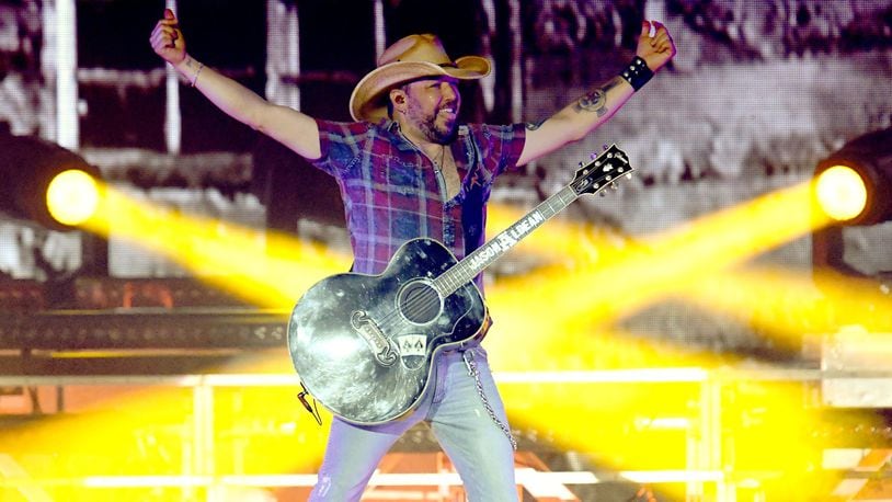 Jason Aldean performs onstage during the 2019 Stagecoach Festival at Empire Polo Field on April 28, 2019, in Indio, California. He will perform at Riverbend Music Center on Aug. 22. The show is sold out but tickets are still available at secondary outlets. (Photo by Kevin Winter/Getty Images for Stagecoach)