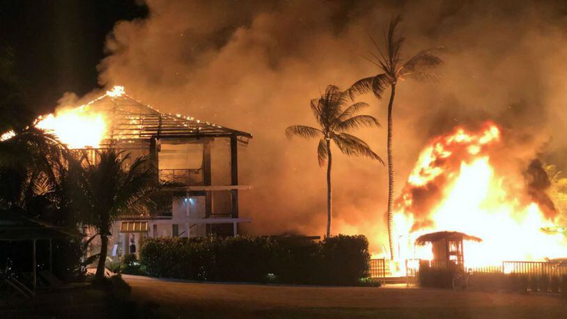 A fire early Sunday morning caused extensive damage to a recentlyopened, exclusive, adults-only resort in the Florida Keys, investigators said. (Photo: Monroe County Sheriff's Office)