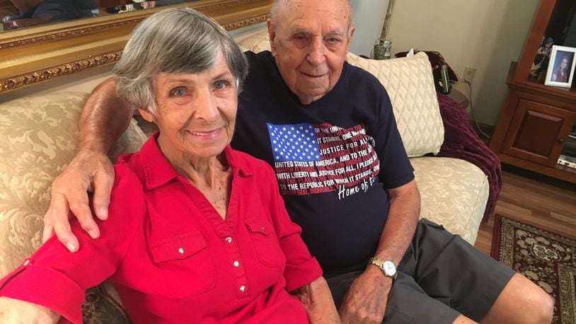 Tracy and Nina Isaacs will celebrate their 74th wedding anniversary on Feb. 15, 2020. They are beloved by their neighbors on Mallard Court in Middletown. RICK McCRABB/STAFF