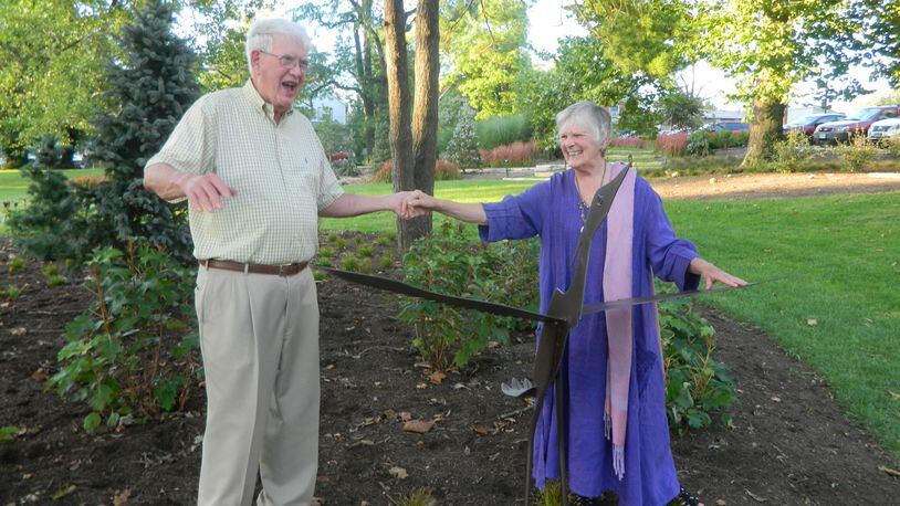 Two bronze heron sculptures have been installed at the Oxford Community Arts Center in honor of Jack and Sally Southard, longtime Oxford residents and philanthropists. CONTRIBUTED