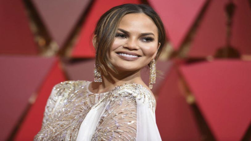 Model Chrissy Teigen's arrival at the 89th annual Academy Awards at the Dolby Theatre in Los Angeles on Sunday  Feb. 26. At one point during the long Academy Awards ceremony Sunday night, Teogen was caught on camera apparently  snoozing in the audience.