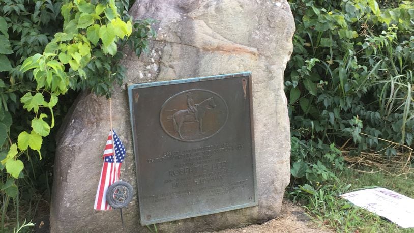 A 90-year-old Confederate monument was scratched by city of Franklin crews when it was moved last month, according to a Franklin Twp. official. ED RICHTER/STAFF