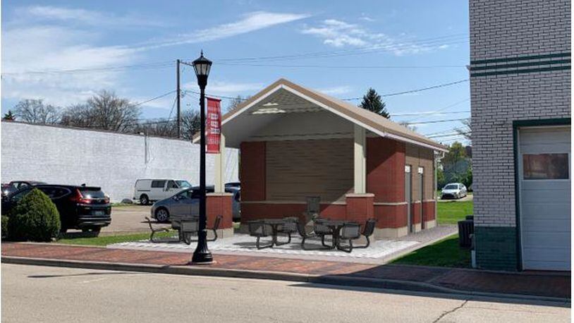 This is a rendering of a new public restroom on Mechanic Street in  downtown Lebanon. City Council is moving forward in building this project as well as a Welcome Center and restrooms at Miller Ecological Park. CONTRIBUTED/CITY OF LEBANON