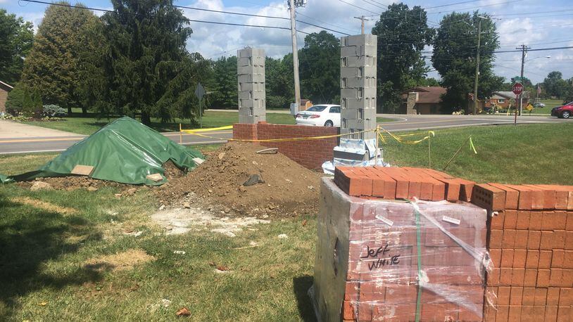 Fairfield Twp. is laying the foundation of growth in the future, including construction communication marquees at its police station and outside of its administration building, which is pictured here on Morris Road. It will be similar to the communication marquee outside the newly built fire station on Gilmore Road. MICHAEL D. PITMAN/STAFF