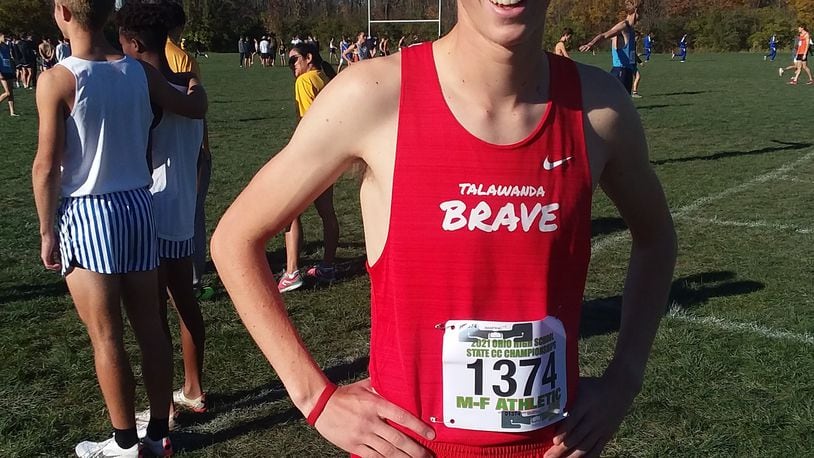 Kiefer Bell earned a third-place finish in the state boys’ championship race last weekend capping a third consecutive appearance in the state race and a highly successful high school cross country career. CONTRIBUTED