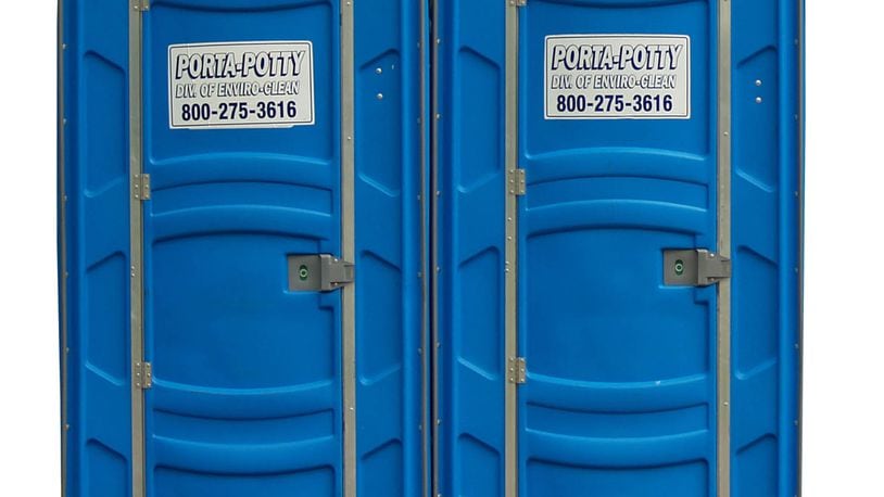Workers at a job site on Bishop Street in Oxford found a porta potty damaged May 17 by what appeared to be a bomb.