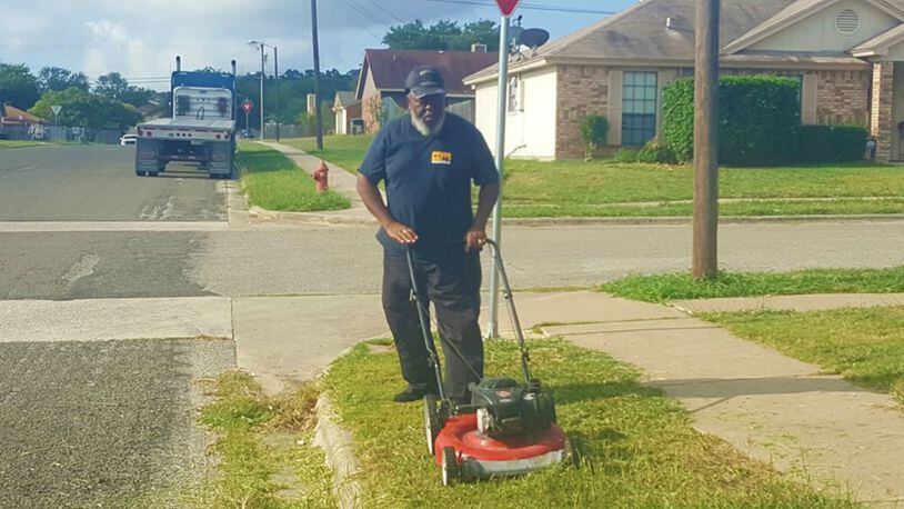 When Jerry Martin noticed the grass was getting too high at one of his stops, he decided to do something about it -- he mowed the overgrown area.