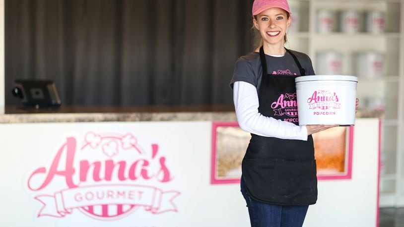 Anna Donovan is the owner of Anna’s Gourmet Popcorn located in Maineville. She’s expected to open a second storefront this March in downtown Lebanon. CONTRIBUTED