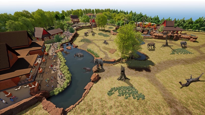 Elephant Trek, which will be five times the size of the Zoo’s current elephant habitat, is slated to open at the Cincinnati Zoo in 2024 and will eventually be home to a multi-generational herd of 8-10 Asian elephants. CONTRIBUTED