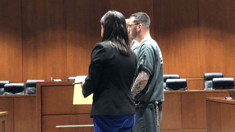 Jason Milby of Springboro was in court as lawyers and Judge Robert Peeler worked out final details in anticipation of his murder trial. Milby has already served about eight years in prison for child endangering in the shaken-baby case. STAFF/LAWRENCE BUDD