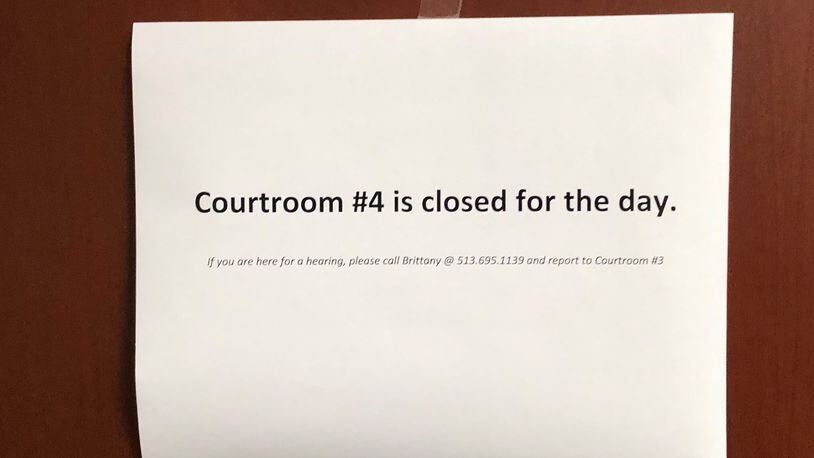 The Warren County Common Pleas Court presided over by Judge Tim Tepe is expected to remain closed for several weeks in response to two positive tests for the new coronavirus.