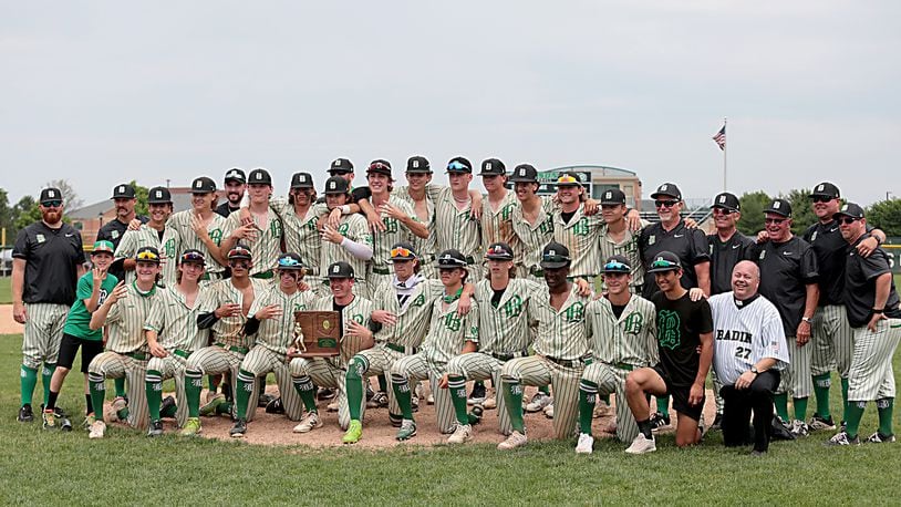 The Badin High School baseball team is Division II regional champions after defeating Highland 12-3 at Mason June 6, 2021. Contributed photo by E.L. Hubbard