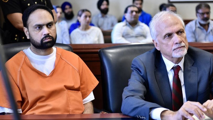 Gurpreet Singh, who is charged with killing four members of his family in West Chester Township, appeared for a pre-trial hearing in Butler County Common Pleas Court Thursday morning, Oct. 10, 2019 in Hamilton. NICK GRAHAM/STAFF