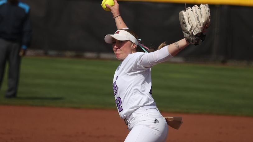 Miami's Madilyn Reeves (72) was named the Mid-American Conference's Pitcher of the Year. Miami Athletics photo