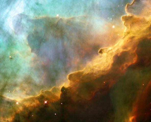 Storm of turbulent gases in the Omega/Swan Nebula (M17)