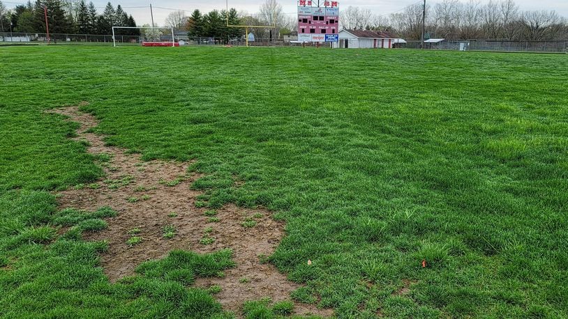 A recent $133,000 grant from the NFL has put Madison Schools over the fund-raising top for the district's first artificial turf sports field. But recently Madison School officials have announced the $1 million field will not be installed in time for fall sports due to supplier problems. The new fake turf field, which was schedule to be in place by early September, is now scheduled to be fully installed by mid-October. (PHOTO BY NICK GRAHAM\Journal-News)
