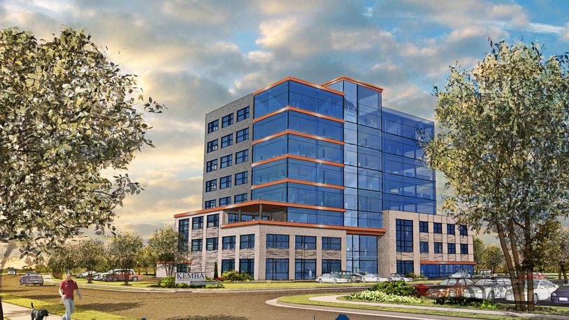 Kemba Credit Union plans to build an 8-story, 147,000-square-foot corporate headquarters at 5600 Chappell Crossing Blvd. in West Chester Twp., behind its current headquarters at 8763 Union Centre Blvd. A groundbreaking ceremony is planned for May. CONTRIBUTED