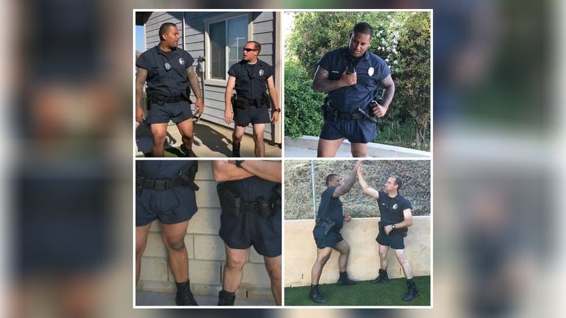 Yes, it is an April Fool’s Day joke. These are not the new summer uniforms for the Middletown Police Department. PROVIDED