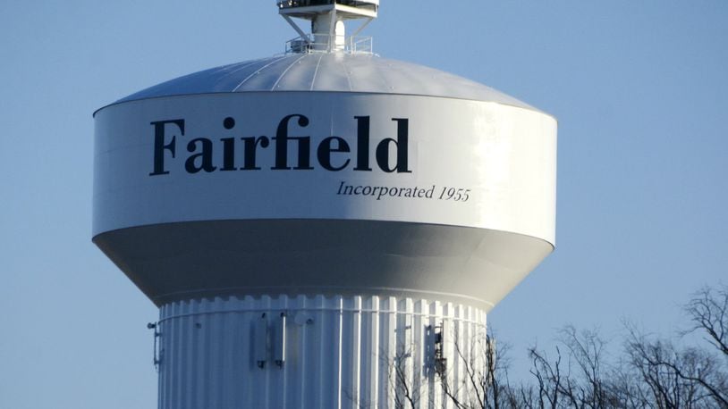 The city of Fairfield is purchasing less than an acre of land for a possible expansion of its water capacity. There are no plans yet to construct a tower, said Public Utilities Director Adam Sackenheim, but there will be a need as the city's business community continues to grow. Pictured is Fairfield's 1.5 million-gallon water tower off Winton Road in 2019. MICHAEL D. PITMAN/FILE