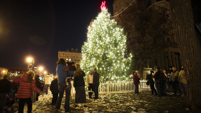 The City of Hamilton held their annual tree lighting ceremony at the historic Butler County Courthouse, Friday, Nov. 21, 2014. GREG LYNCH / STAFF