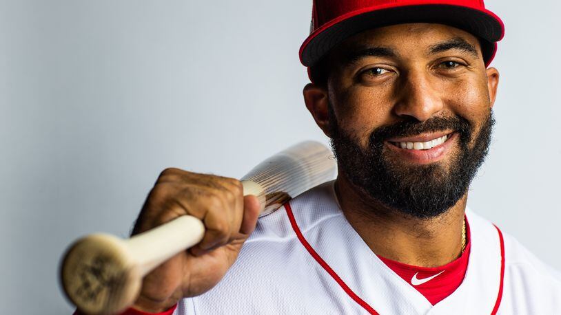 GOODYEAR, AZ - FEBRUARY 19: Matt Kemp #27 of the Cincinnati Reds poses for a portrait at the Cincinnati Reds Player Development Complex on February 19, 2019 in Goodyear, Arizona. (Photo by Rob Tringali/Getty Images)